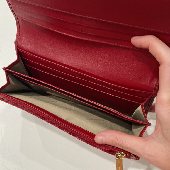 Burberry check red leather continental wallet - Picture 7 of 14